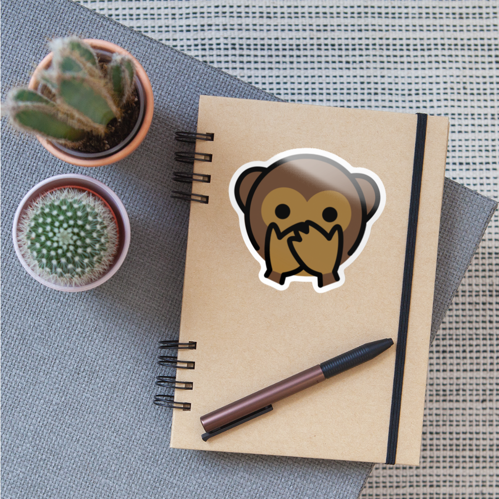 Speak No Evil Monkey Moji Sticker - Emoji.Express - white glossy