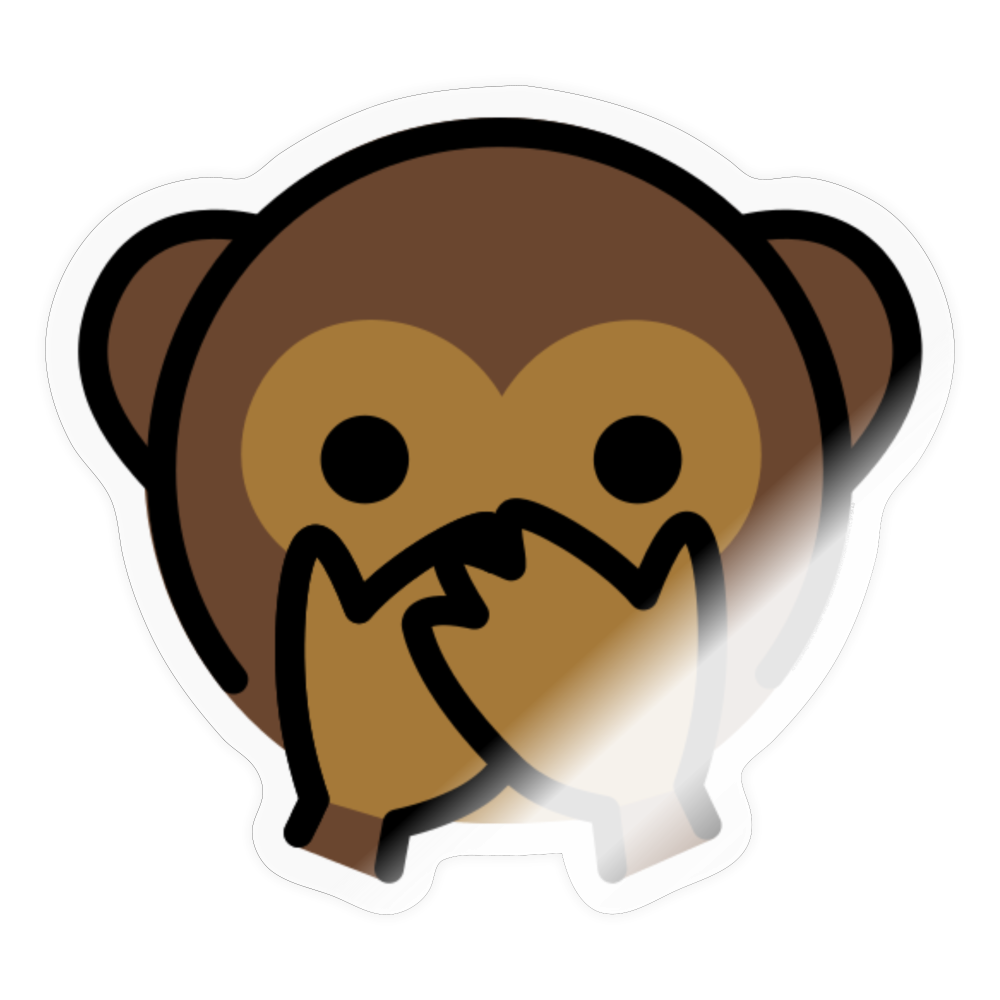 Speak No Evil Monkey Moji Sticker - Emoji.Express - transparent glossy