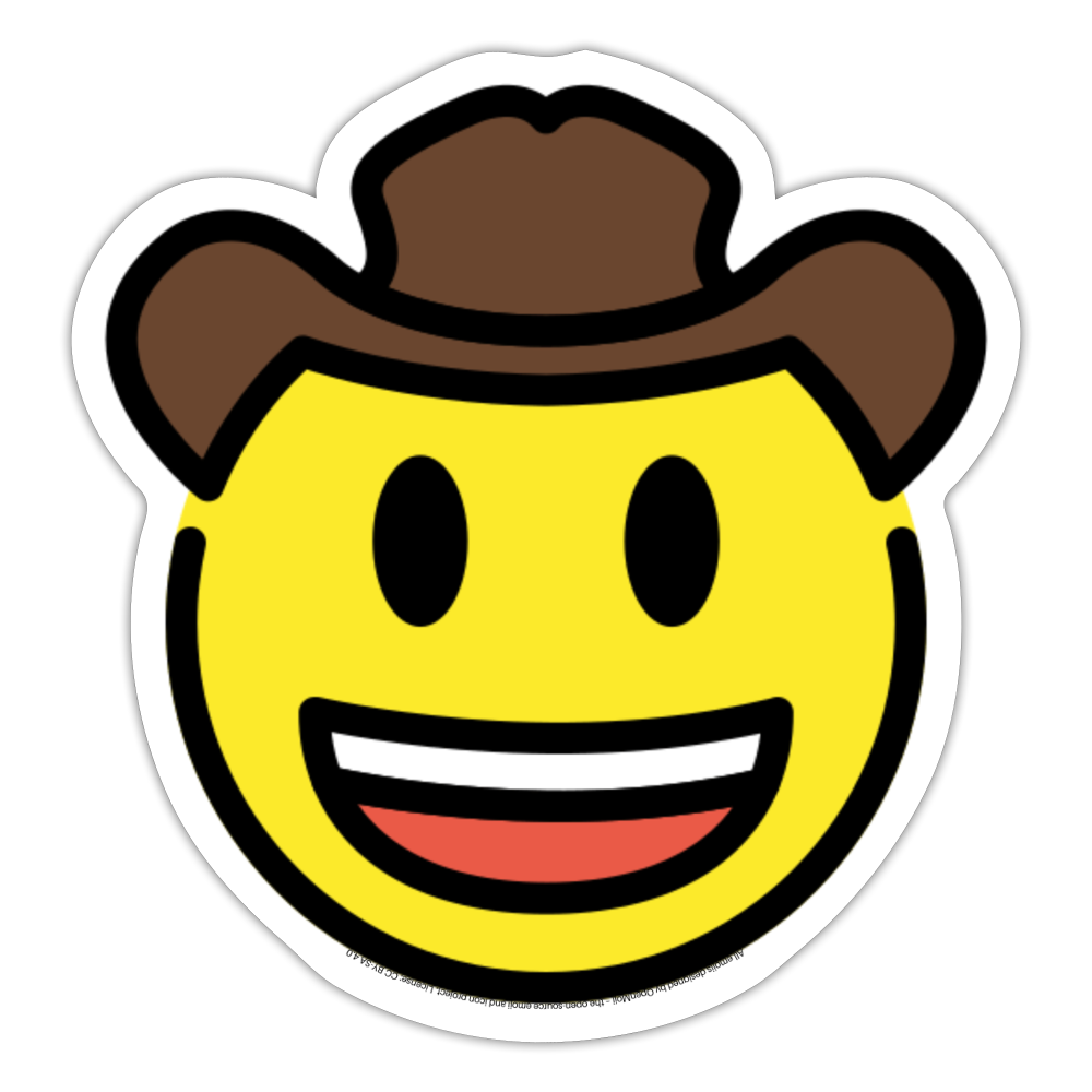 Cowboy Hat Face Moji Sticker - Emoji.Express - white matte