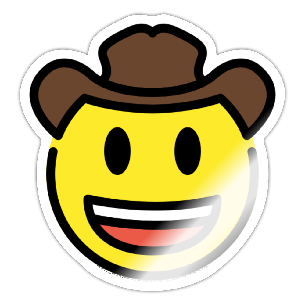 Cowboy Hat Face Moji Sticker - Emoji.Express - white glossy