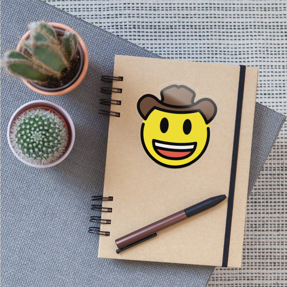 Cowboy Hat Face Moji Sticker - Emoji.Express - transparent glossy