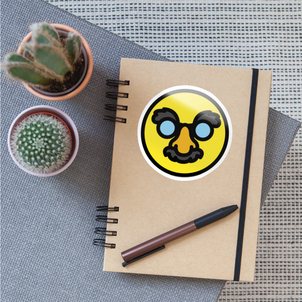 Disguised Face Moji Sticker - Emoji.Express - white glossy