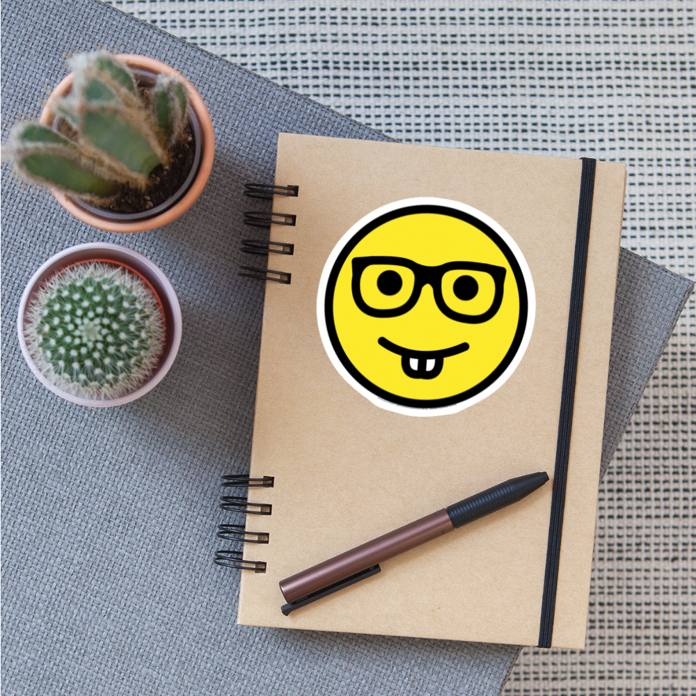 Nerd Face Moji Sticker - Emoji.Express - white matte