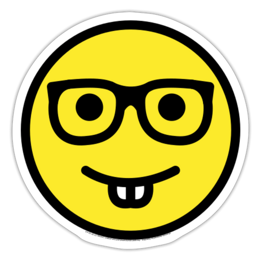 Nerd Face Moji Sticker - Emoji.Express - white matte