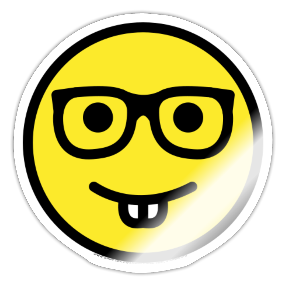 Nerd Face Moji Sticker - Emoji.Express - white glossy