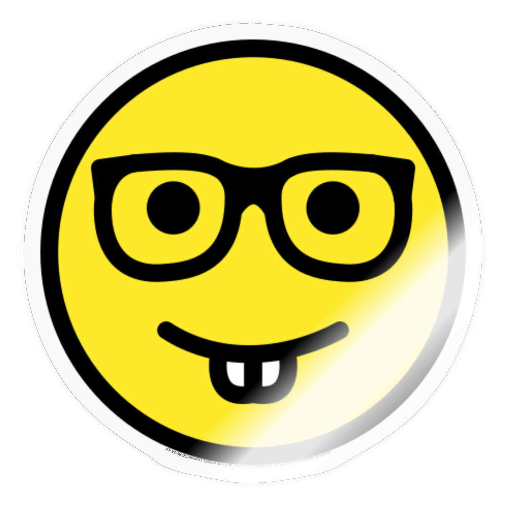 Nerd Face Moji Sticker - Emoji.Express - transparent glossy