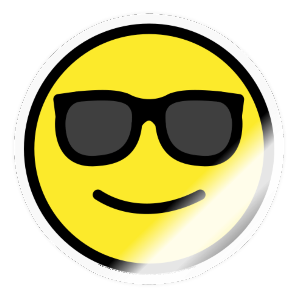 Smiling face with Sunglasses Moji Sticker - Emoji.Express - transparent glossy