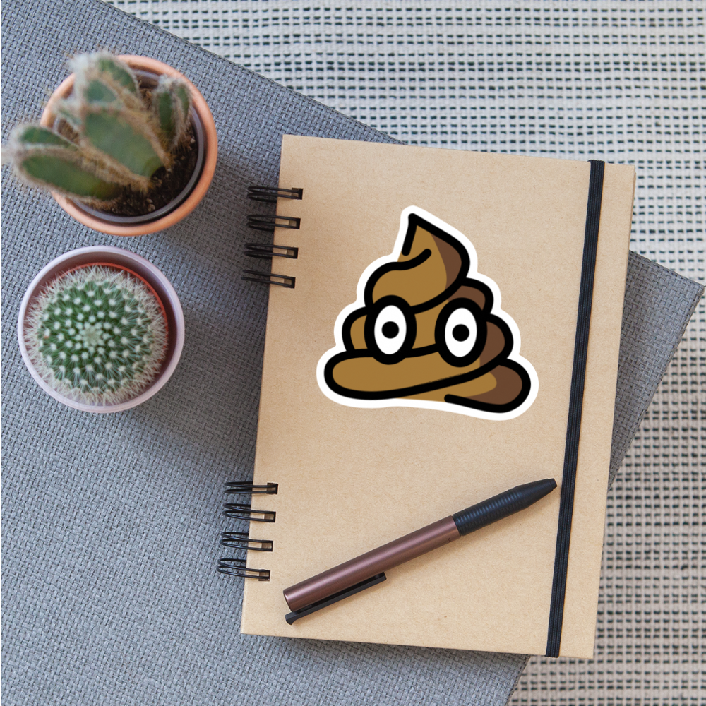 Pile of Poo Moji Sticker - Emoji.Express - white matte