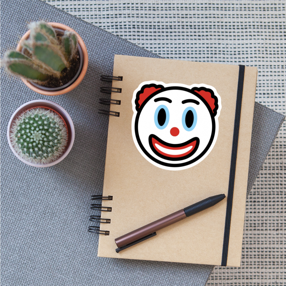 Clown Face Moji Sticker - Emoji.Express - white matte