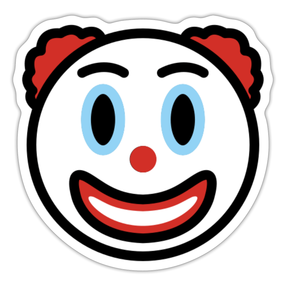 Clown Face Moji Sticker - Emoji.Express - white matte