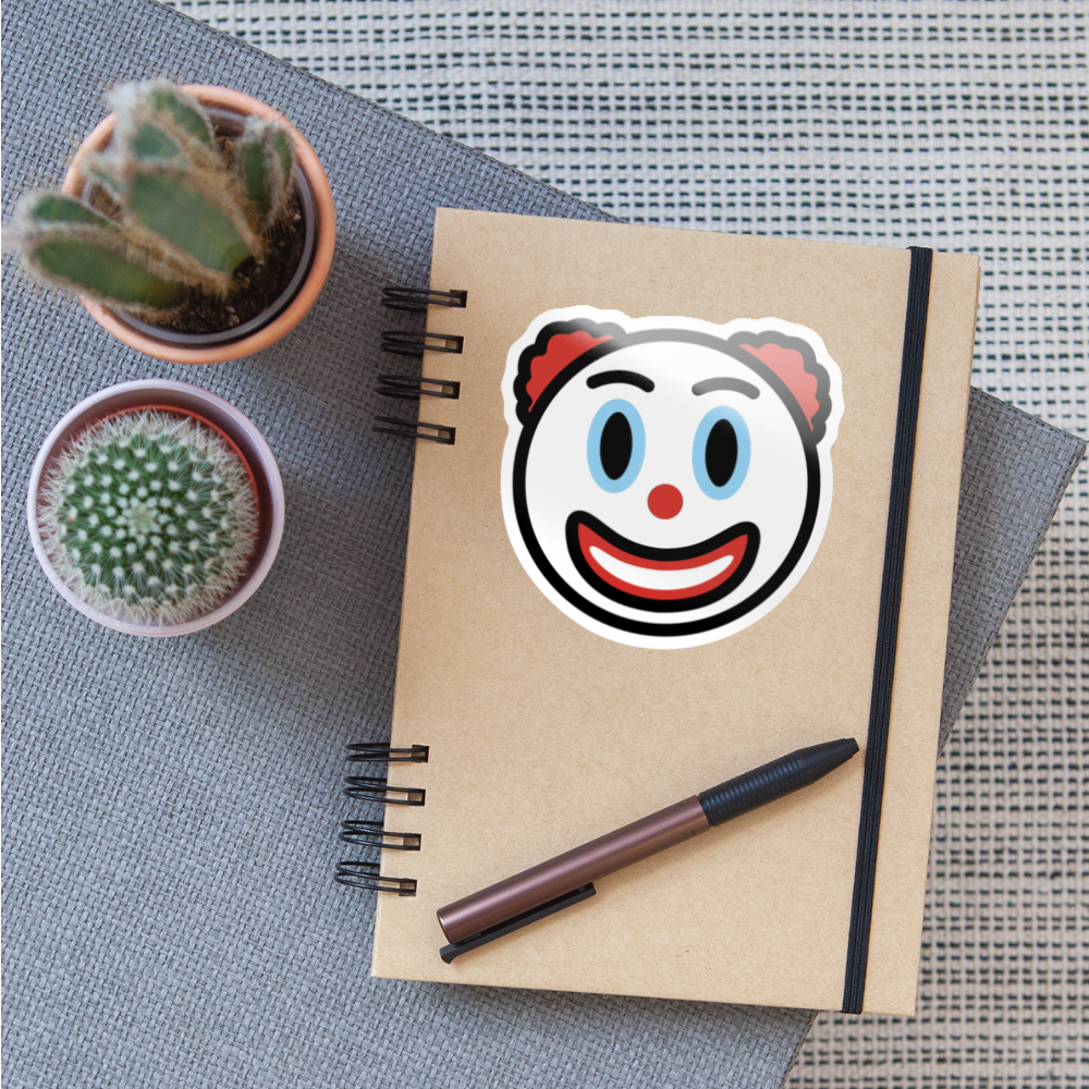 Clown Face Moji Sticker - Emoji.Express - white glossy