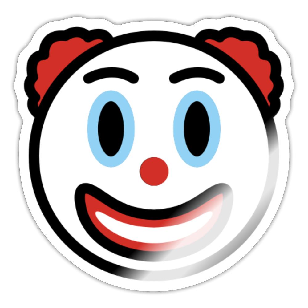 Clown Face Moji Sticker - Emoji.Express - white glossy