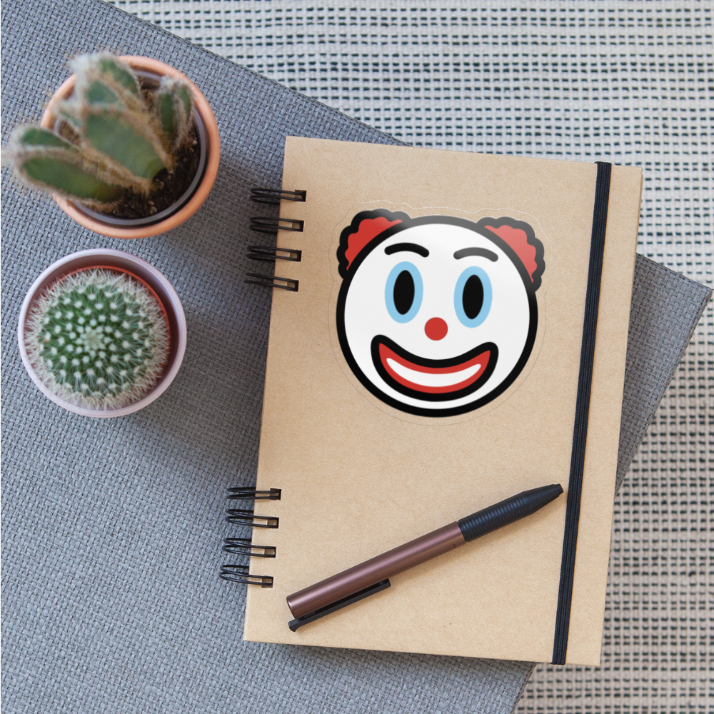 Clown Face Moji Sticker - Emoji.Express - transparent glossy