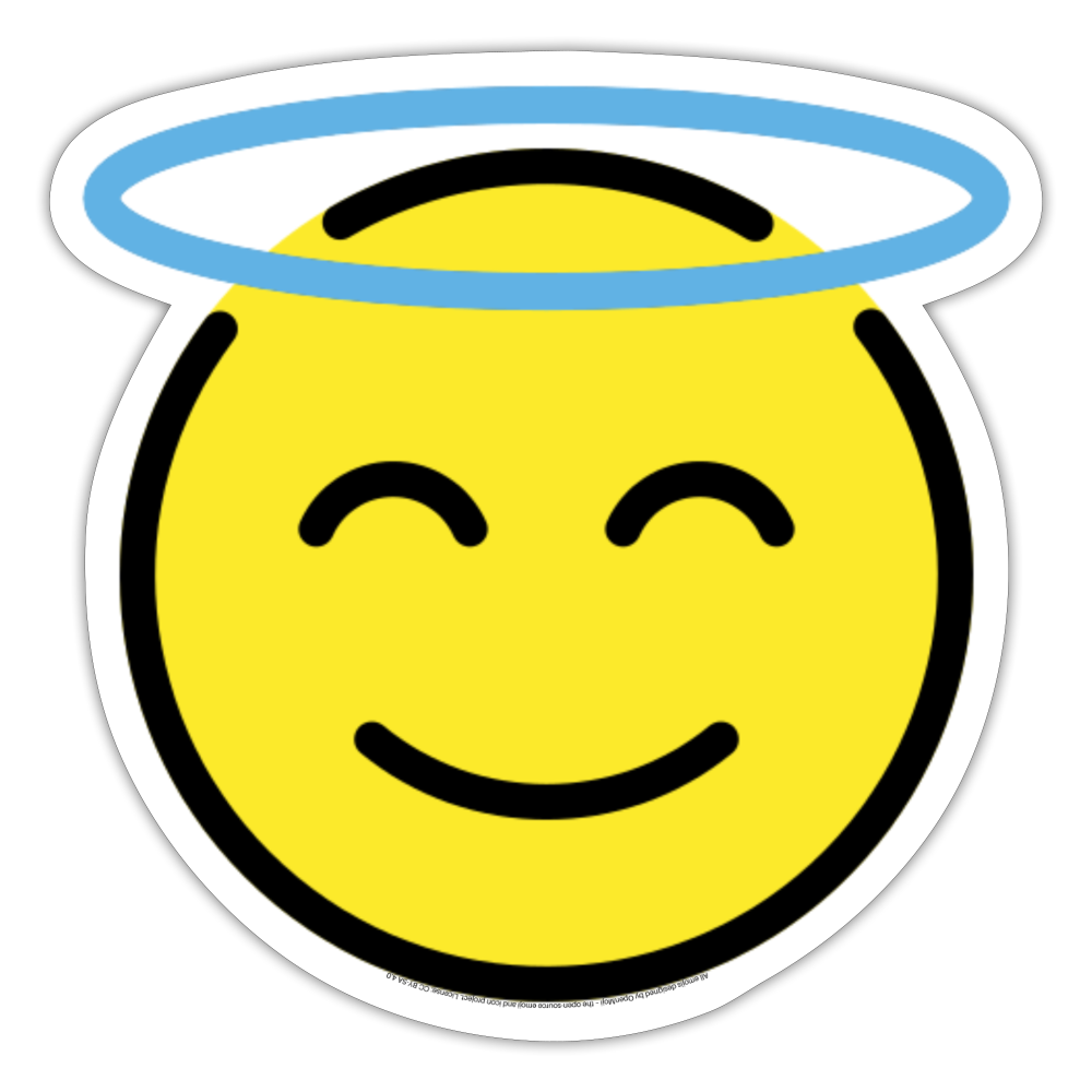 Smiling Face with Halo Moji Sticker - Emoji.Express - white matte