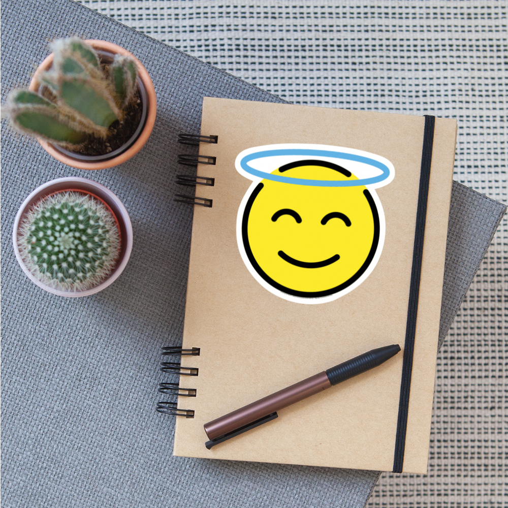 Smiling Face with Halo Moji Sticker - Emoji.Express - white matte