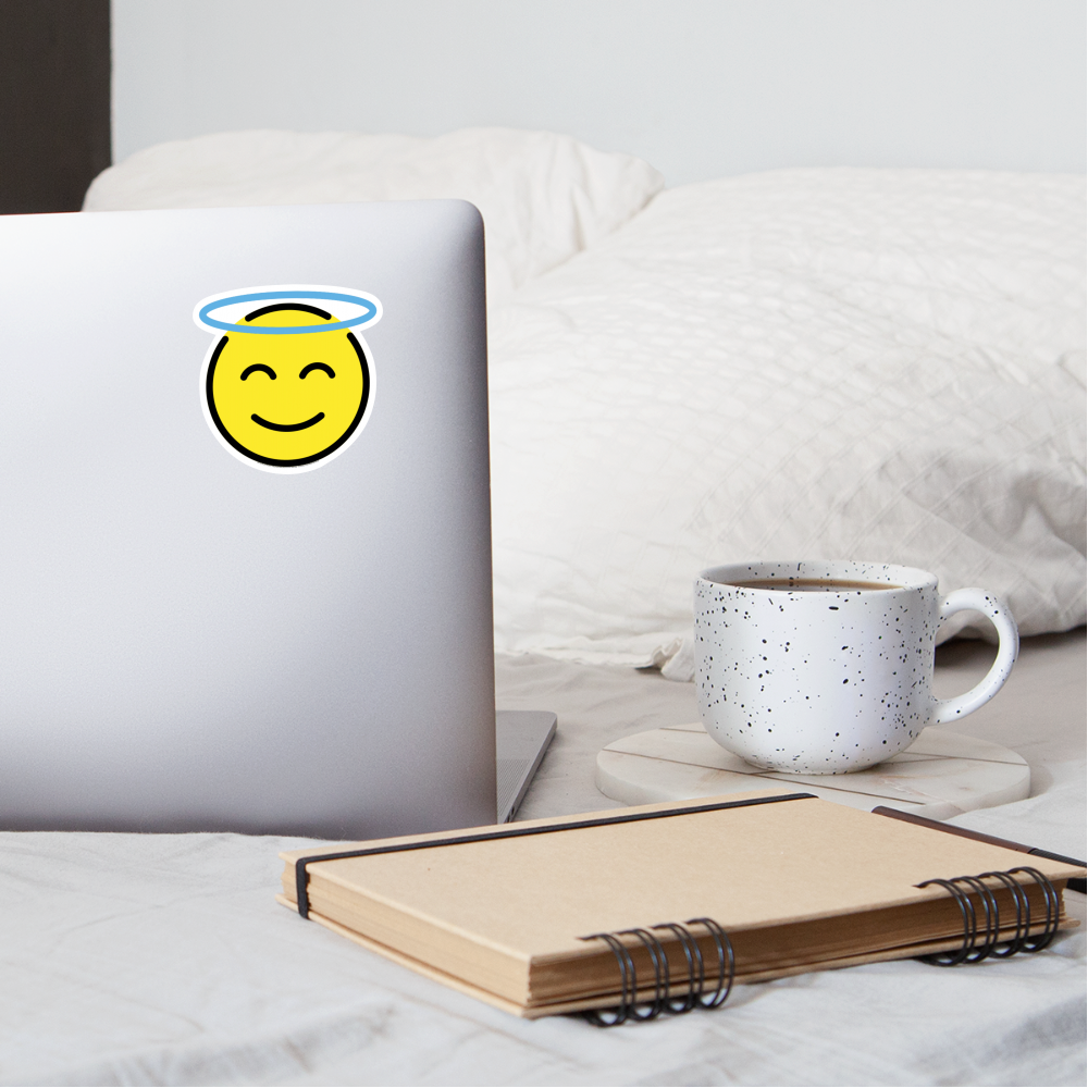 Smiling Face with Halo Moji Sticker - Emoji.Express - white matte
