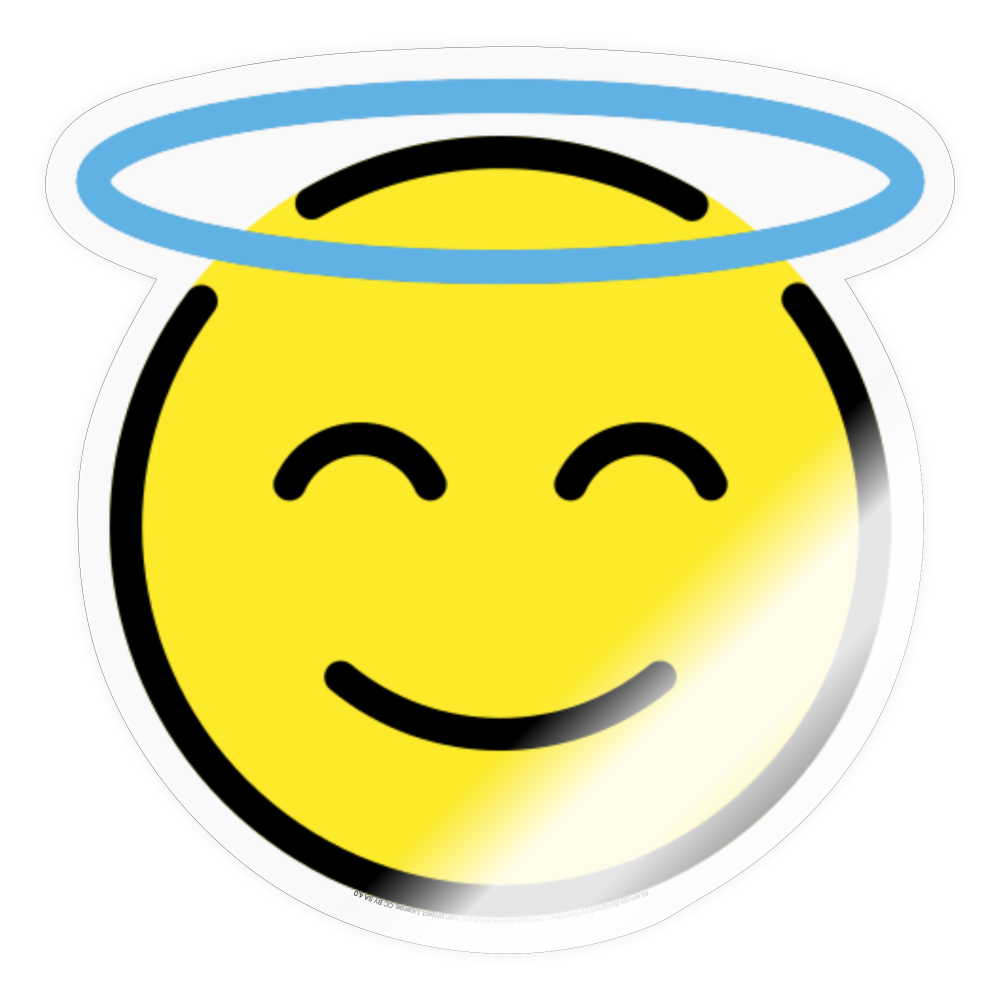 Smiling Face with Halo Moji Sticker - Emoji.Express - transparent glossy