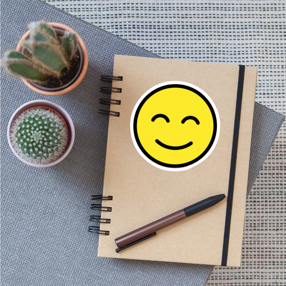 Smiling Face with Smiling Eyes Moji Sticker - Emoji.Express - white matte