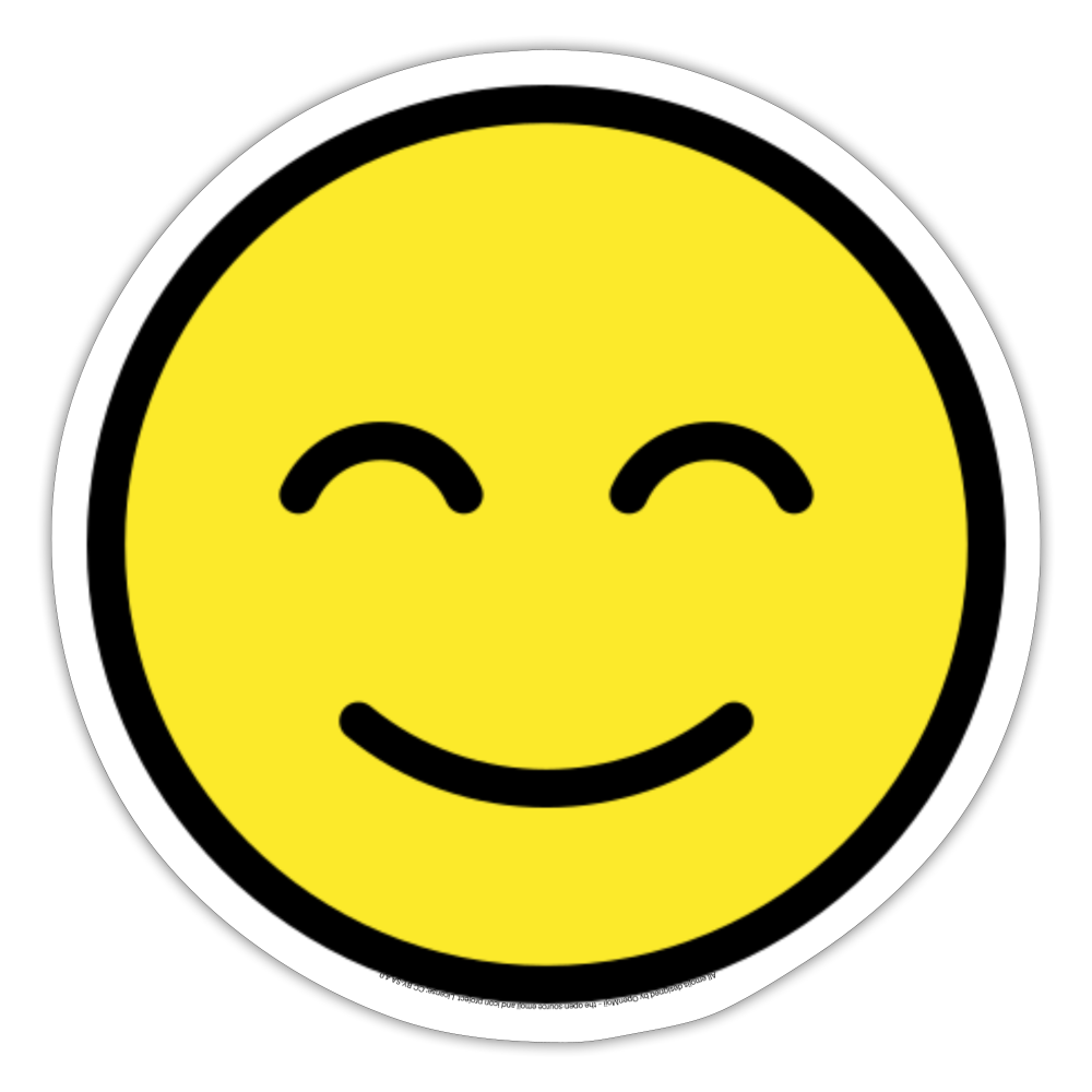 Smiling Face with Smiling Eyes Moji Sticker - Emoji.Express - white matte