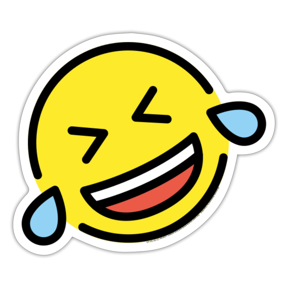Rolling on Floor Laughing Moji Sticker - Emoji.Express - white matte