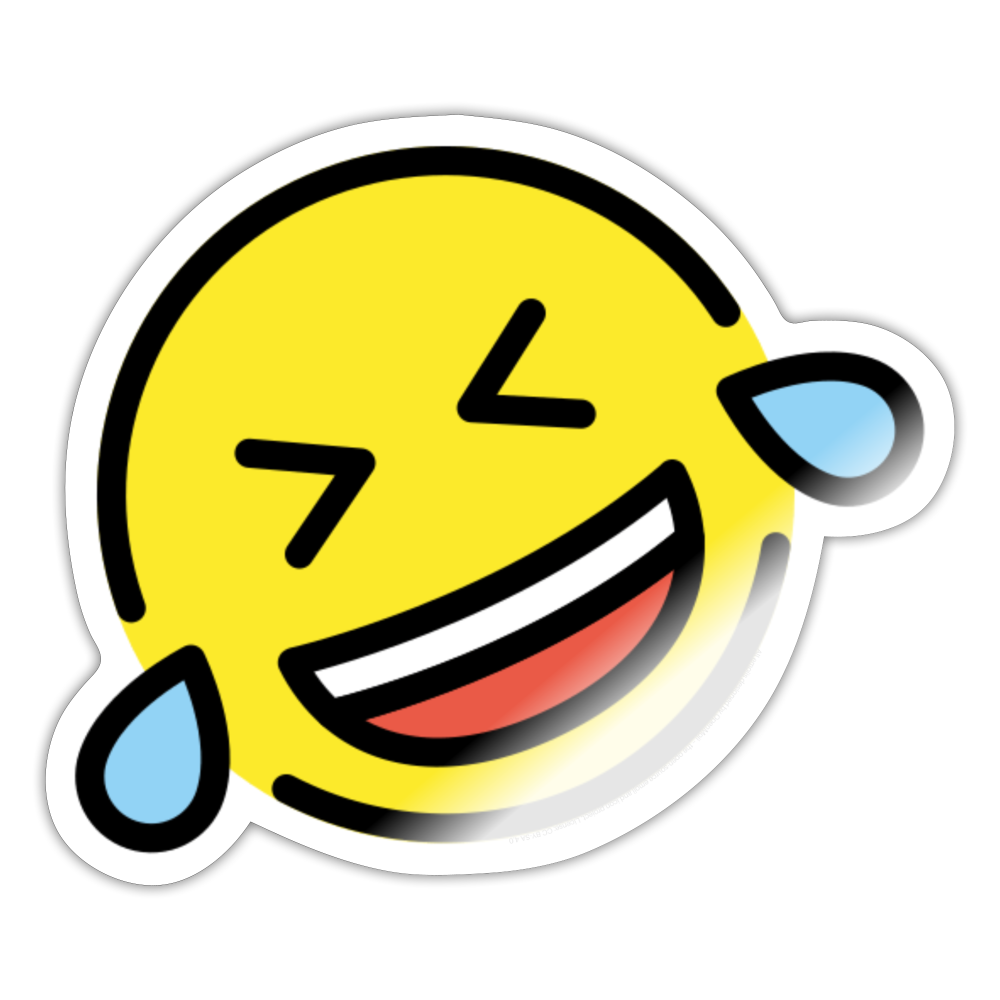 Rolling on Floor Laughing Moji Sticker - Emoji.Express - white glossy