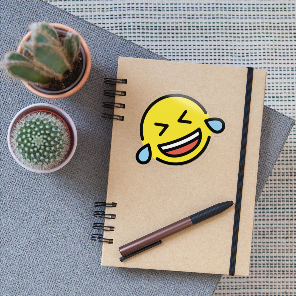 Rolling on Floor Laughing Moji Sticker - Emoji.Express - transparent glossy
