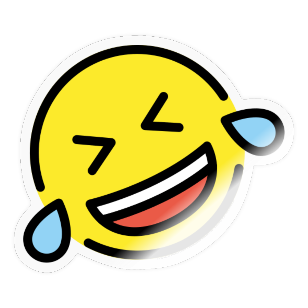 Rolling on Floor Laughing Moji Sticker - Emoji.Express - transparent glossy