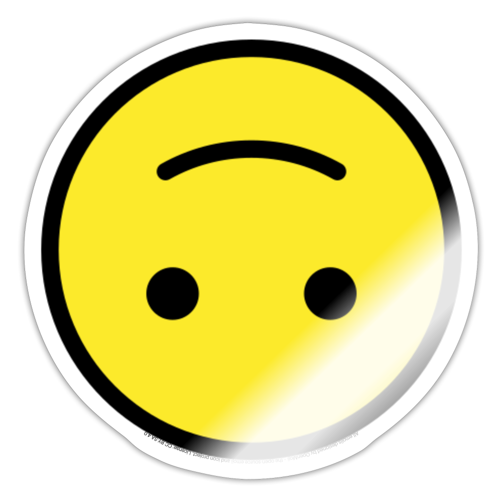 Upside Down Face Moji Sticker - Emoji.Express - white glossy