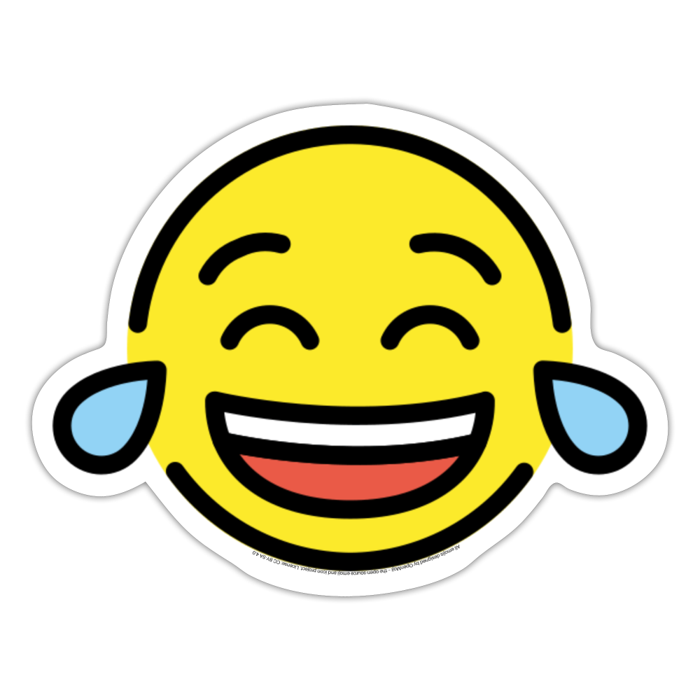 Face with Tears of Joy Moji Sticker - Emoji.Express - white matte