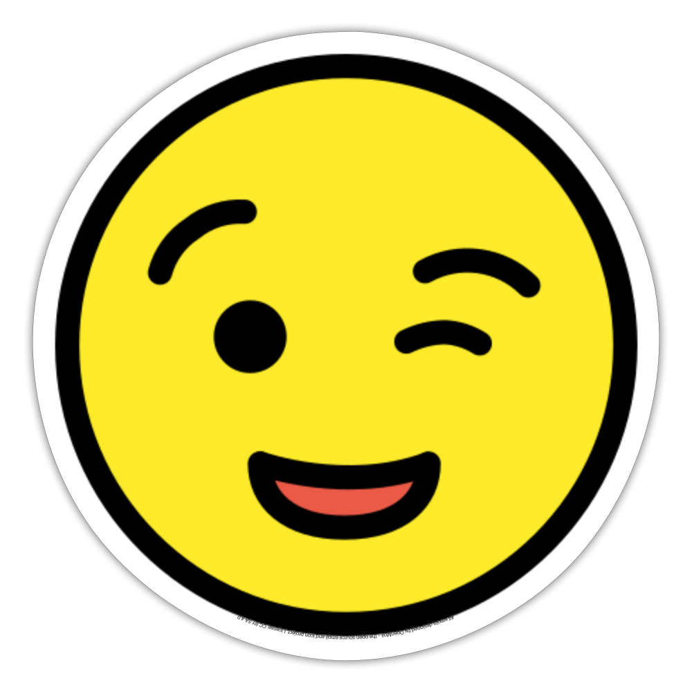 Winking Face Moji Sticker - Emoji.Express - white matte
