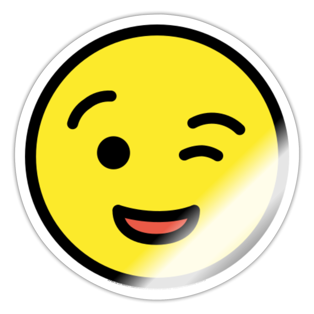 Winking Face Moji Sticker - Emoji.Express - white glossy