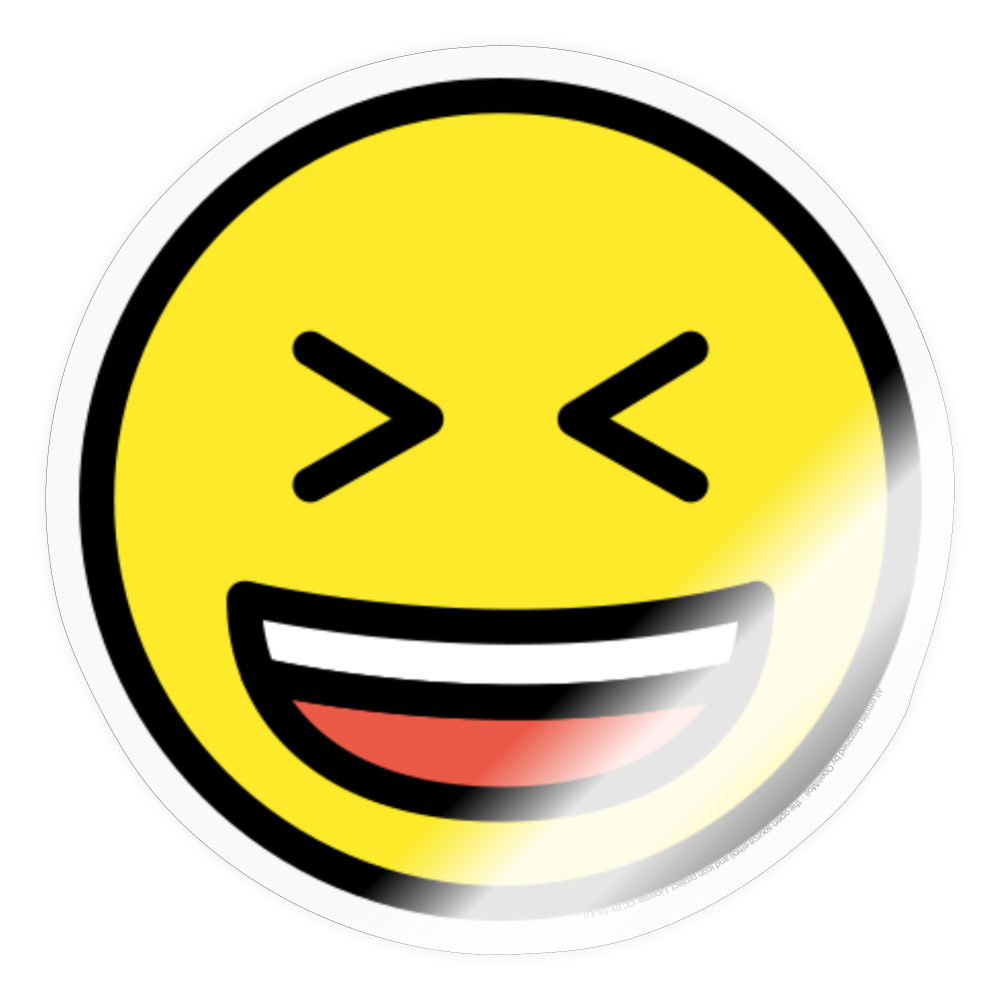 Grinning Squinting Face Moji Sticker - Emoji.Express - transparent glossy