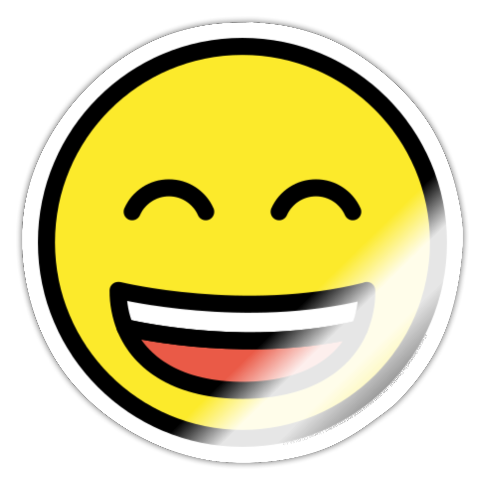 Grinning Face with Smiling Eyes Moji Sticker - Emoji.Express - white glossy