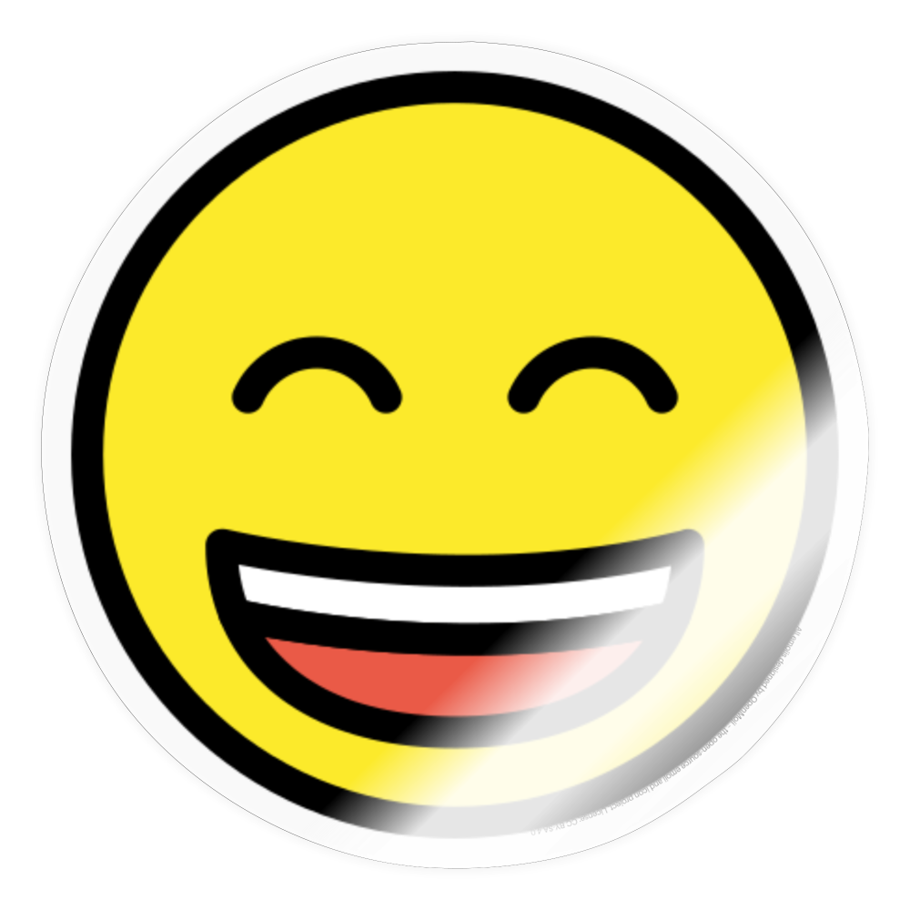 Grinning Face with Smiling Eyes Moji Sticker - Emoji.Express - transparent glossy