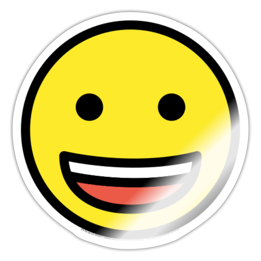 Grinning Face Moji Sticker - Emoji.Express - white glossy