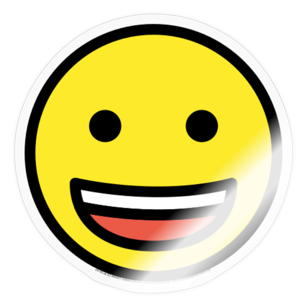 Grinning Face Moji Sticker - Emoji.Express - transparent glossy