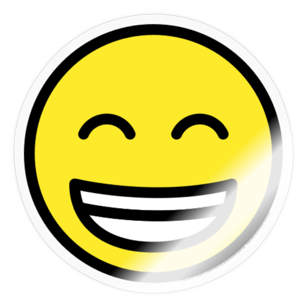 Beaming Face with Smiling Eyes Moji Sticker - Emoji.Express - transparent glossy