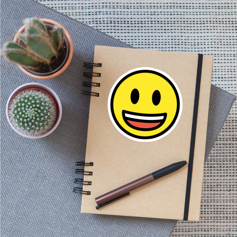 Grinning Face with Big Eyes Moji Sticker - Emoji.Express - white matte