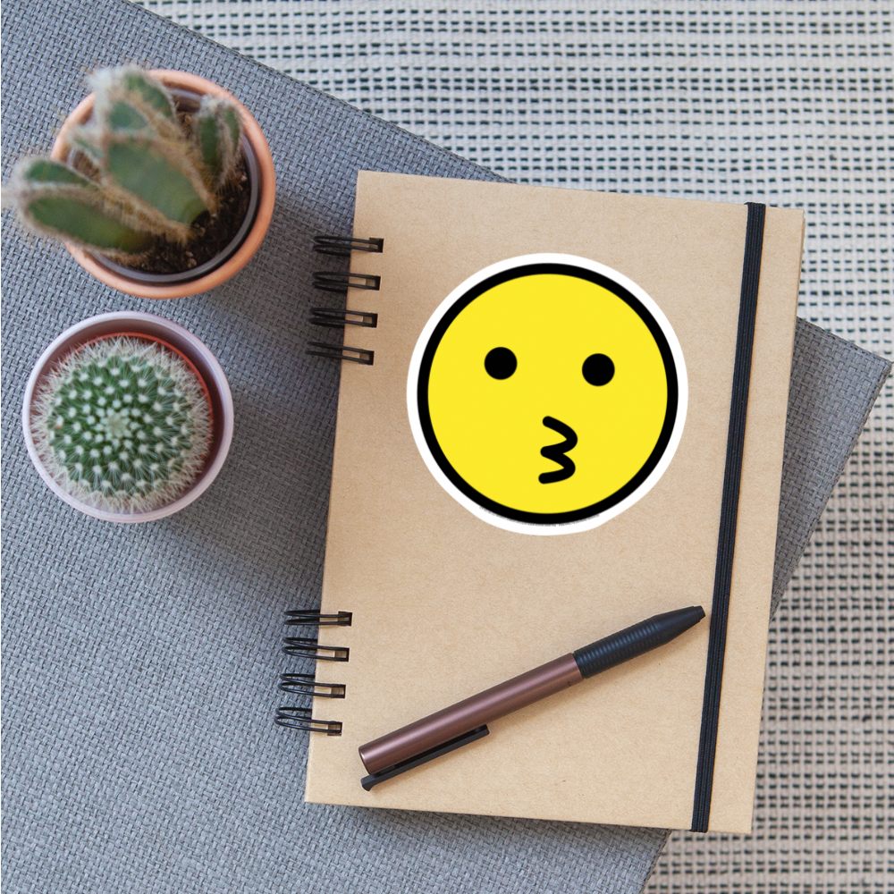 Kissing Face Moji Sticker - Emoji.Express - white matte