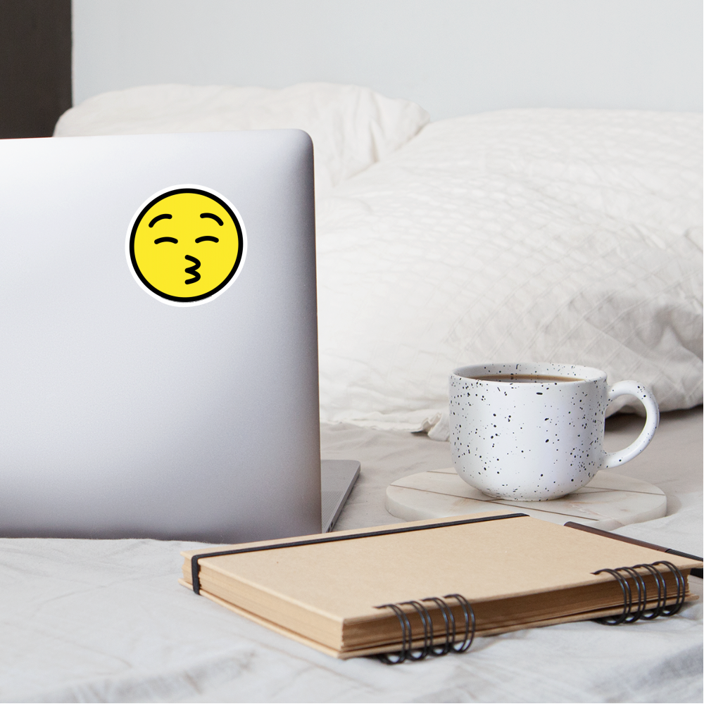 Kissing Face with Closed Eyes Moji Sticker - Emoji.Express - white matte