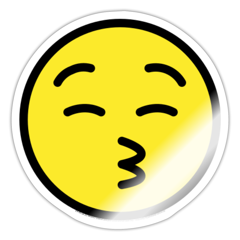 Kissing Face with Closed Eyes Moji Sticker - Emoji.Express - white glossy