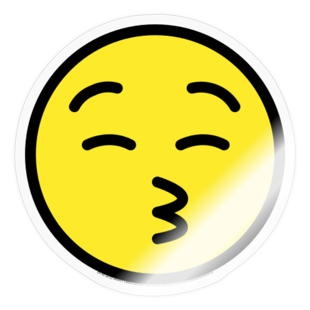 Kissing Face with Closed Eyes Moji Sticker - Emoji.Express - transparent glossy