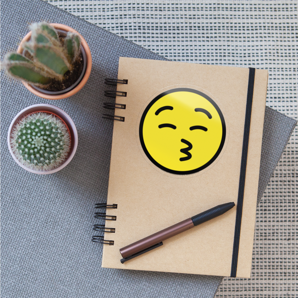 Kissing Face with Closed Eyes Moji Sticker - Emoji.Express - transparent glossy