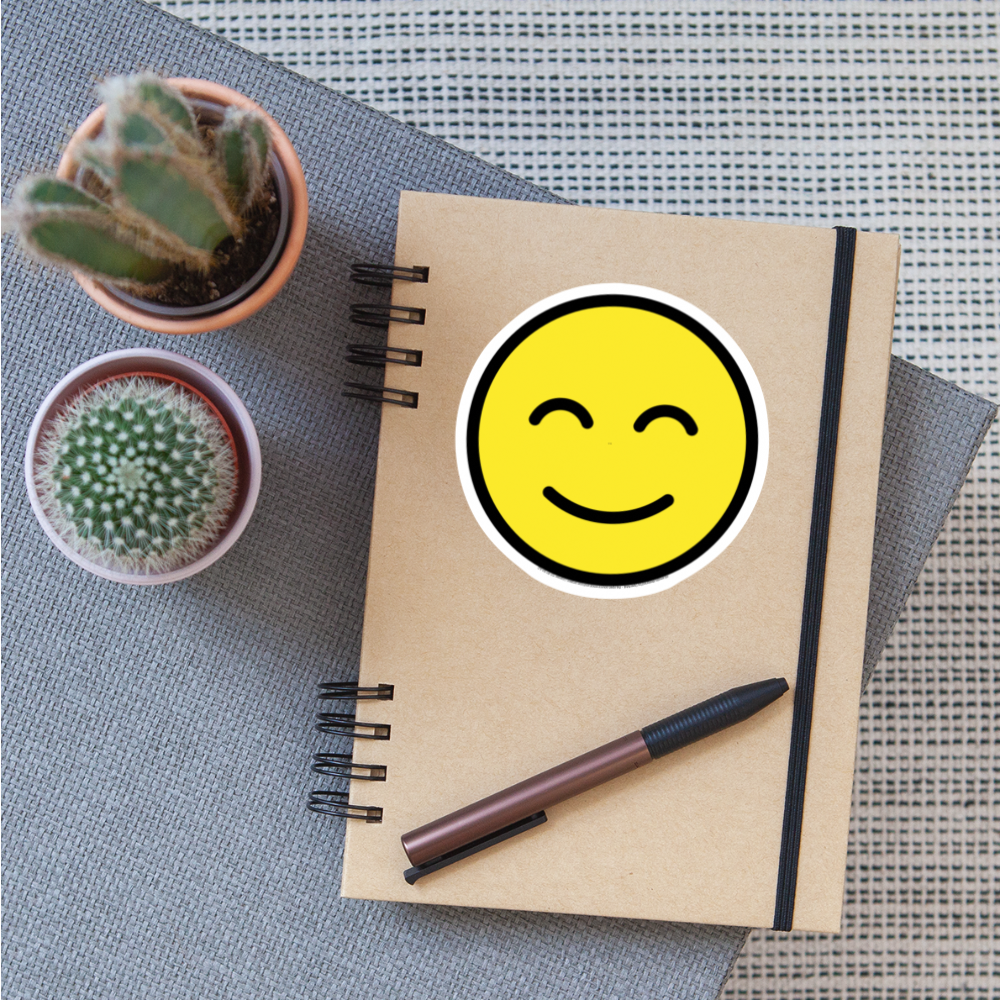 Smiling Face Moji Sticker - Emoji.Express - white matte