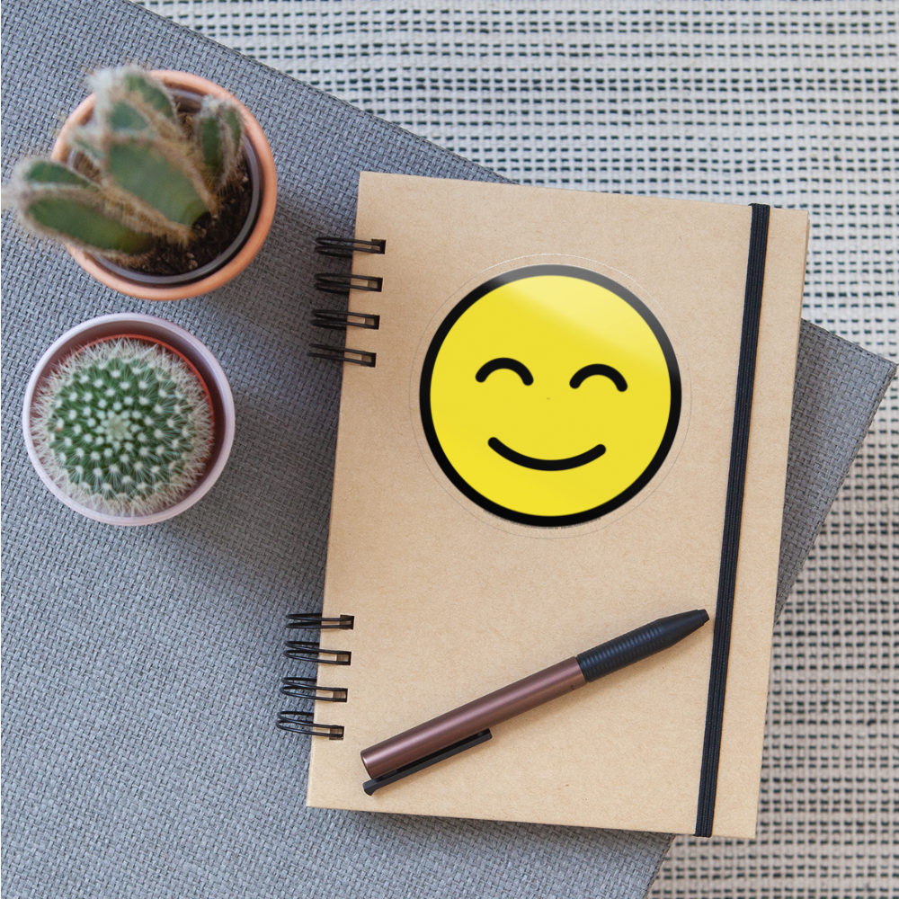 Smiling Face Moji Sticker - Emoji.Express - transparent glossy