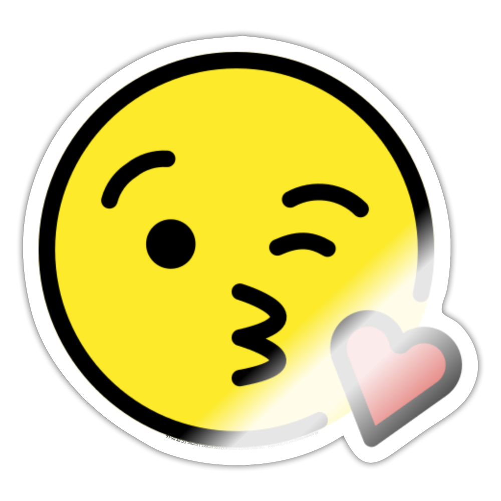 Face Blowing a Kiss Moji Sticker - Emoji.Express - white glossy