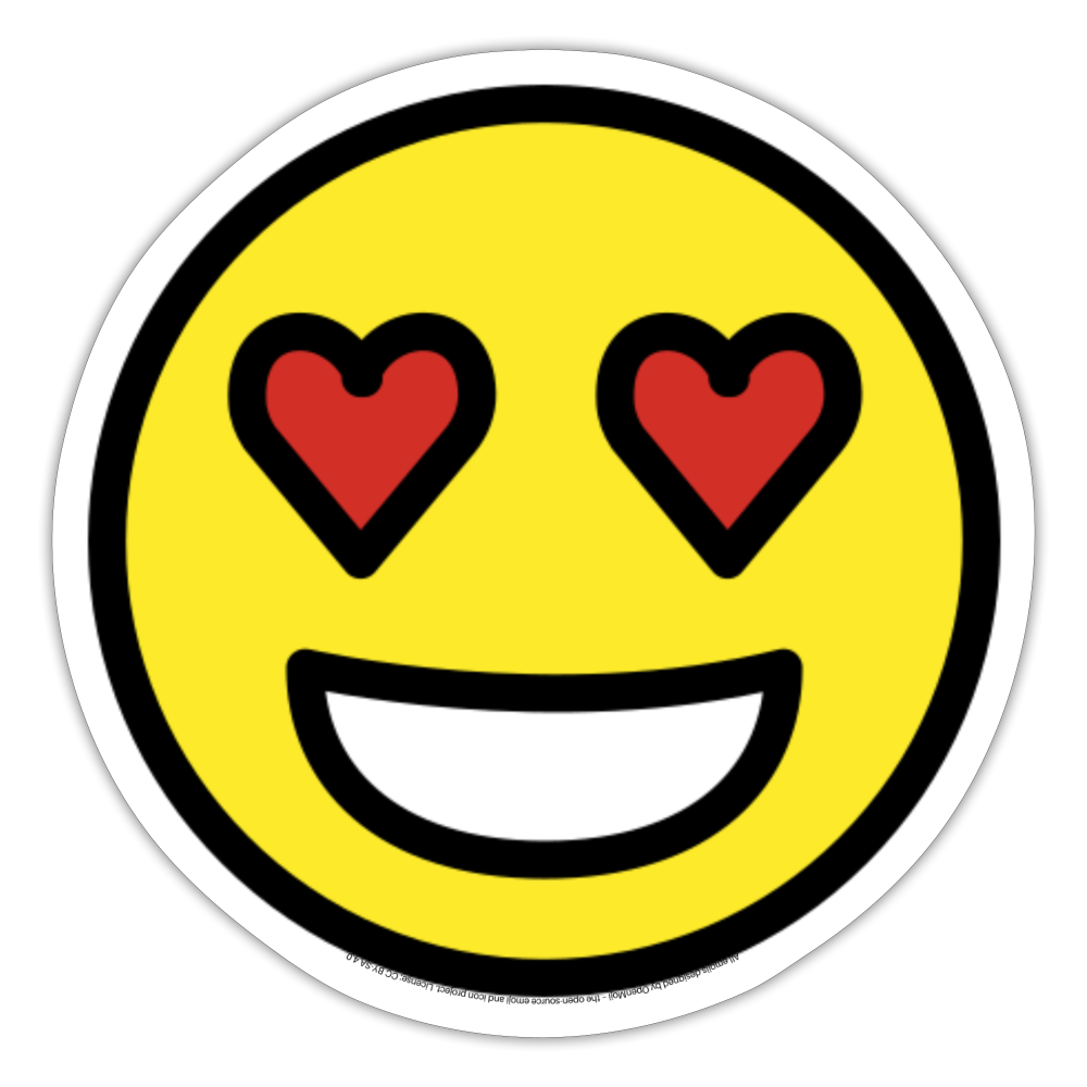 Smiling Face with Heart Eyes Moji Sticker - Emoji.Express - white matte