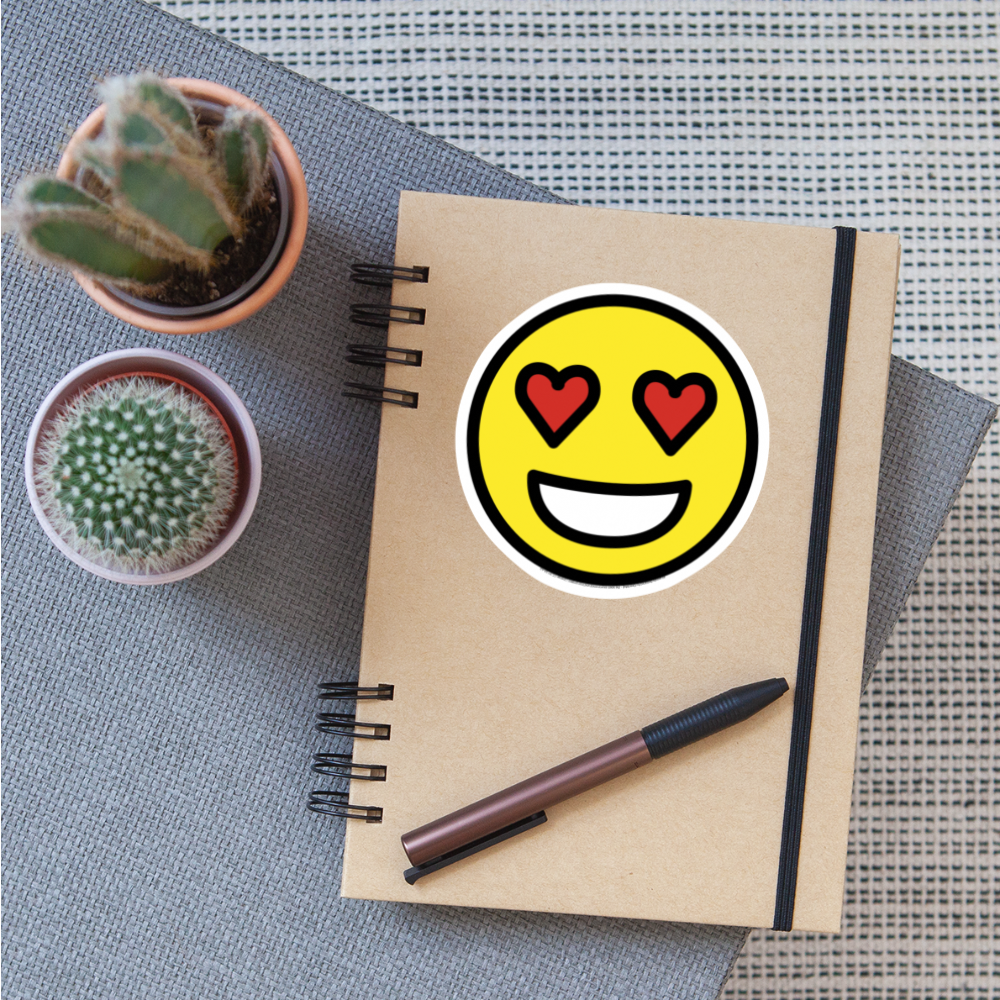 Smiling Face with Heart Eyes Moji Sticker - Emoji.Express - white matte