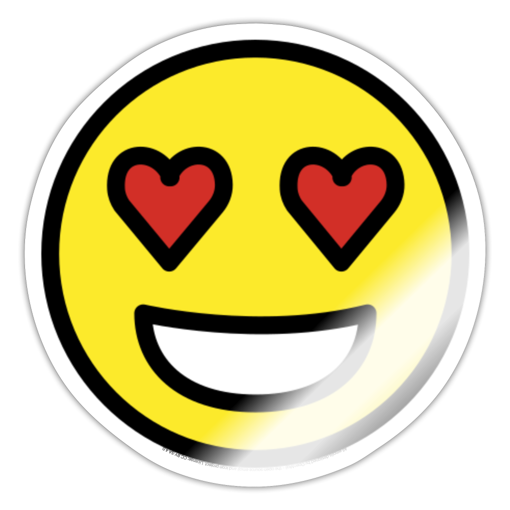 Smiling Face with Heart Eyes Moji Sticker - Emoji.Express - white glossy