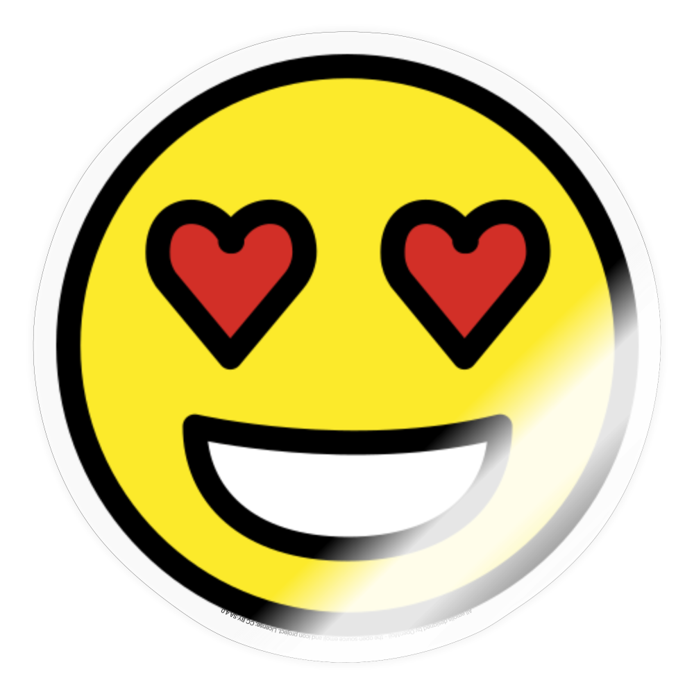 Smiling Face with Heart Eyes Moji Sticker - Emoji.Express - transparent glossy